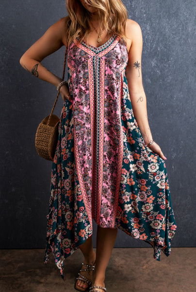 Long Bohemian Floral Sundress