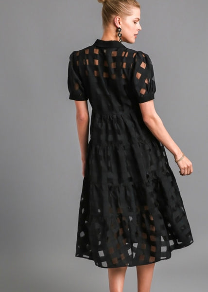 Black Windowpane Dress