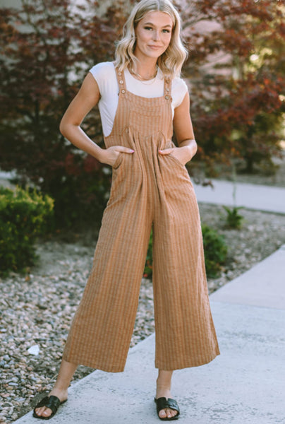 Mocha Pleated Overalls