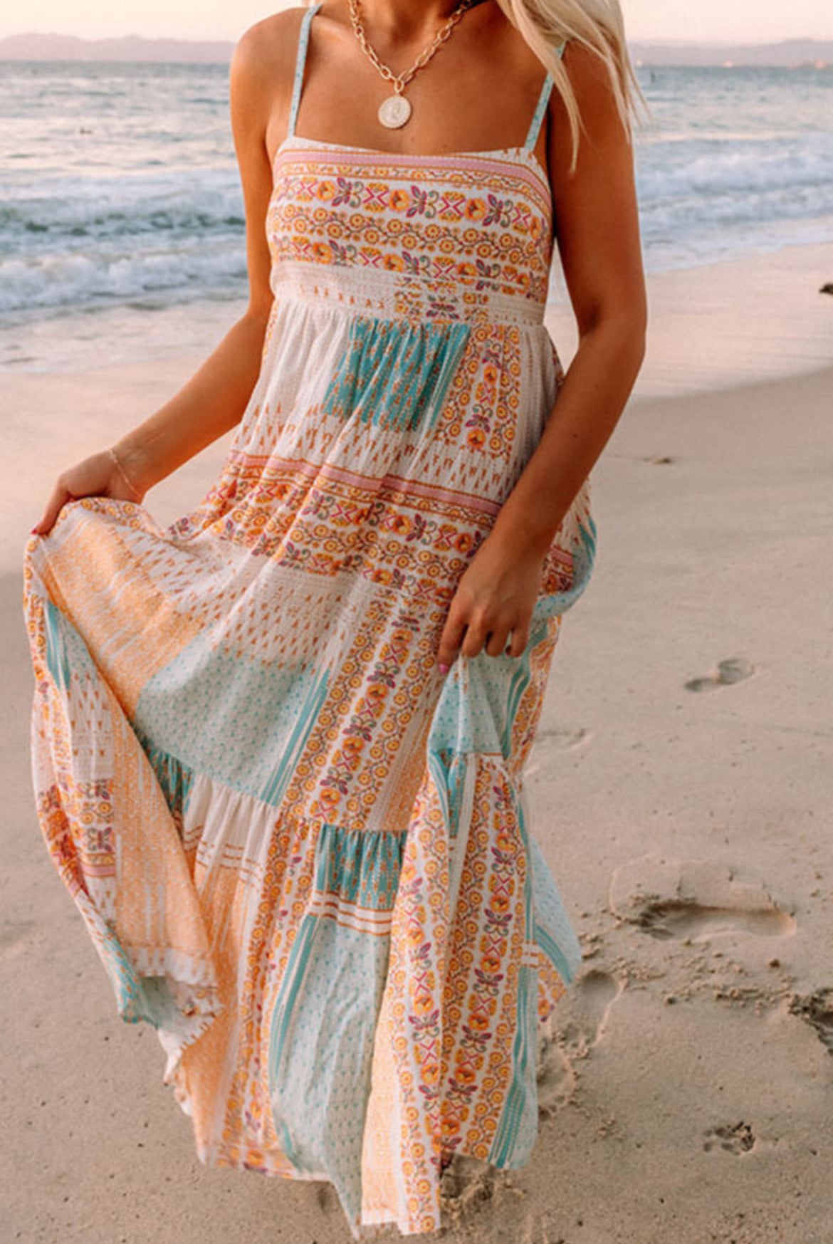 Boho Patchwork Sun Dress