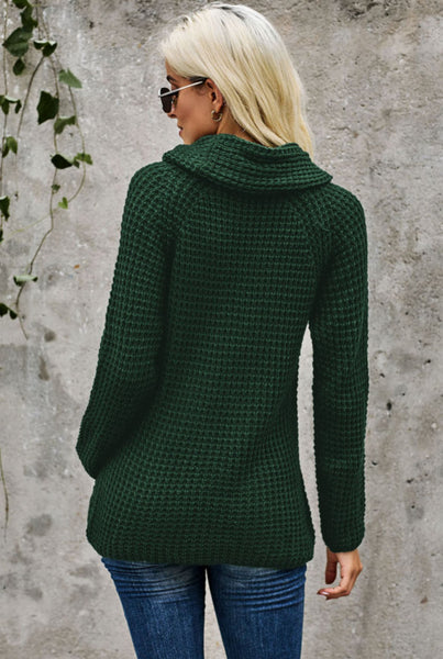 Evergreen Side Button Sweater