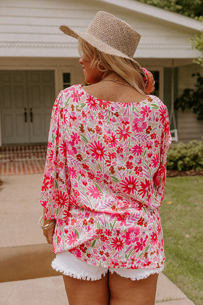 Pink Floral Tunic Top