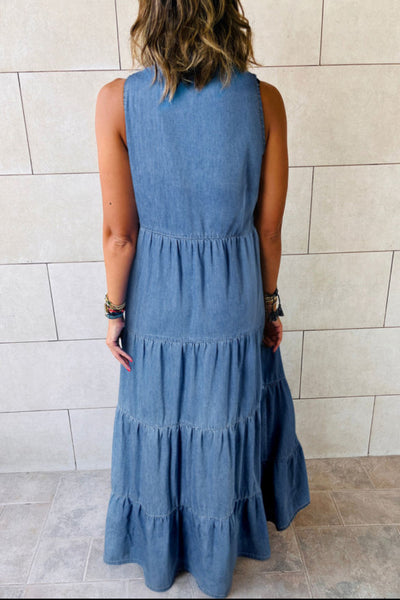 Chambray Sleeveless Maxi