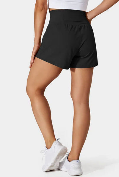 Black Pocketed Athletic Shorts