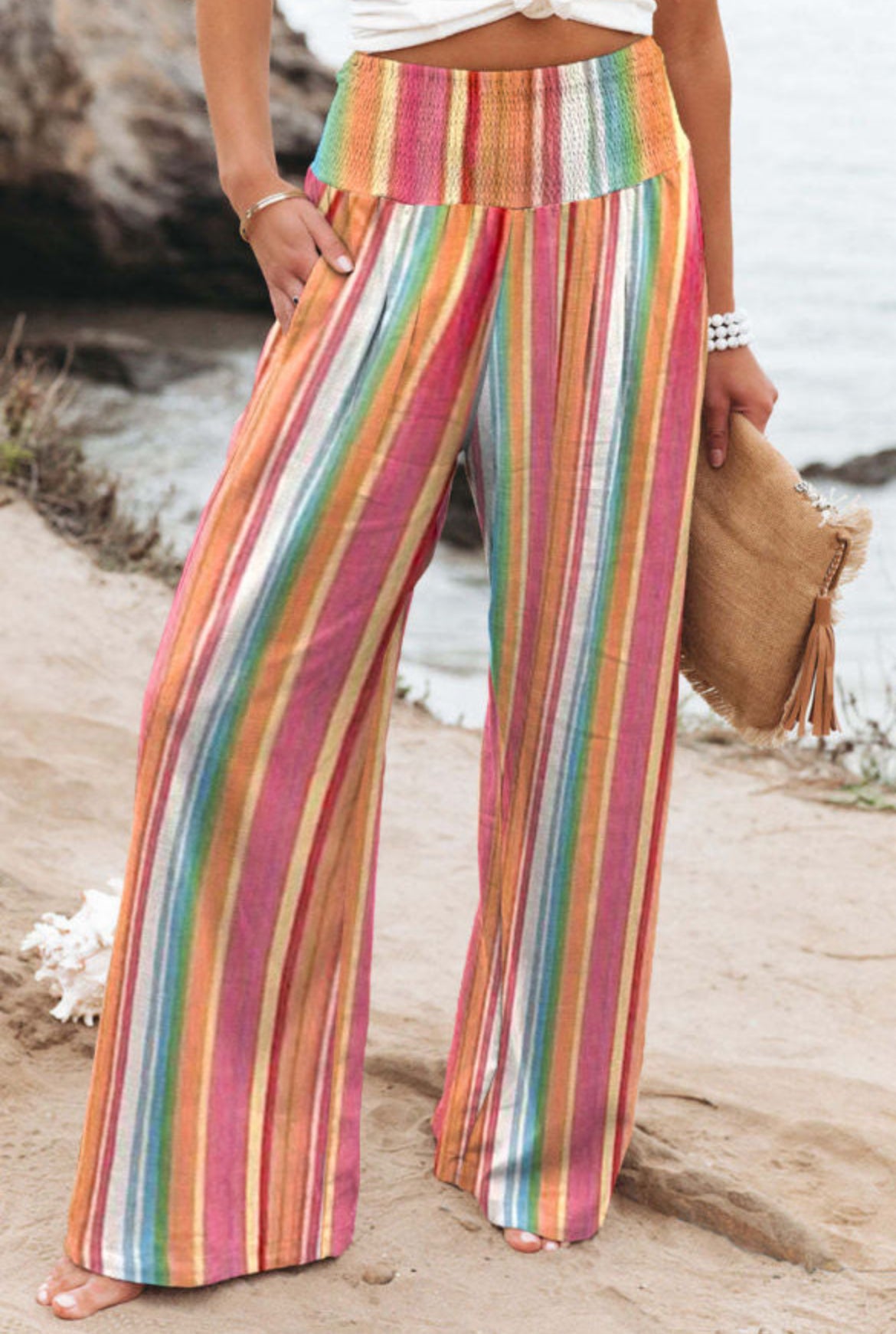 Rainbow Smocked Pants