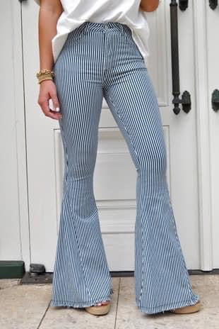 Mile High Pinstripe Bell Bottoms