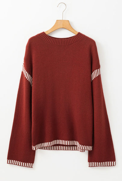 Red Dahlia Contrast Sweater