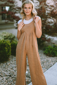 Mocha Pleated Overalls