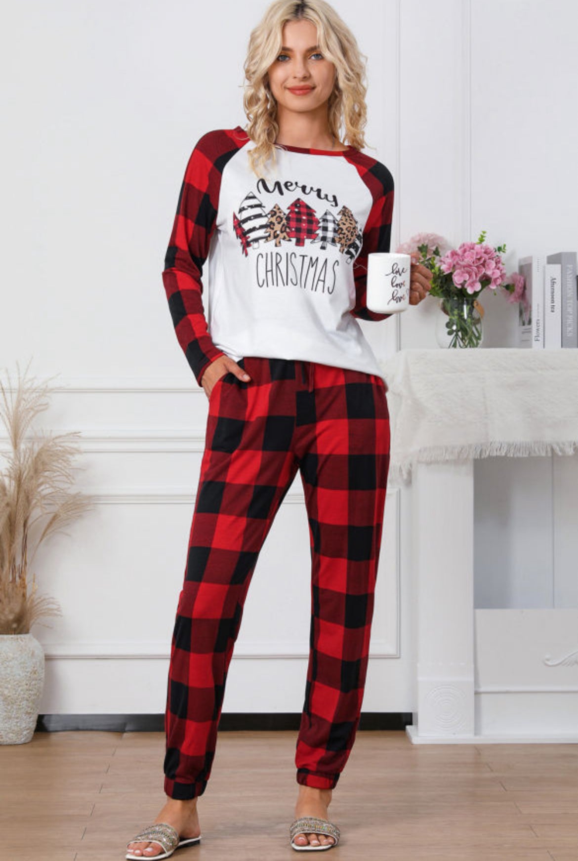 Plaid Christmas Lounge Set