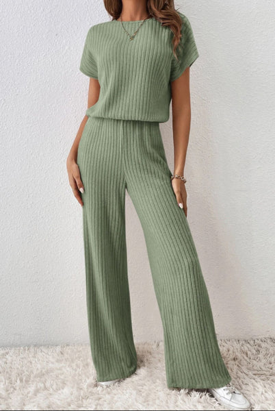 Sage Ribbed Jumpsuit