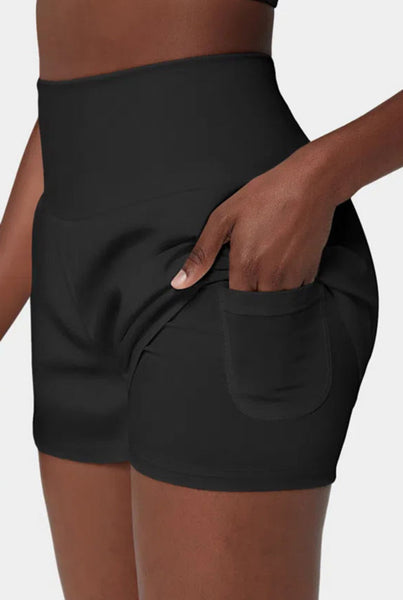 Black Pocketed Athletic Shorts