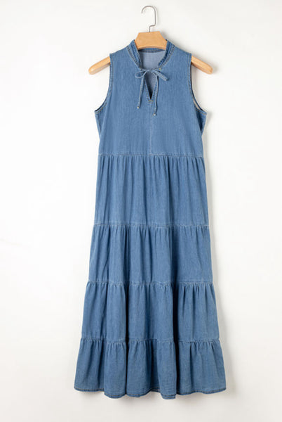 Chambray Sleeveless Maxi