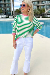 Emerald Rose Striped Top