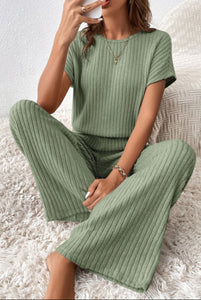 Sage Ribbed Jumpsuit