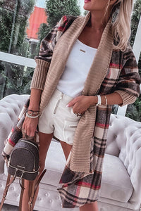 Plaid Open Front Cardigan