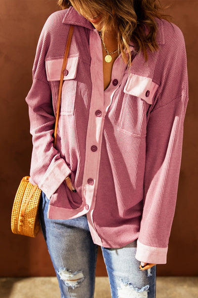 Pink Waffle Knit Shacket