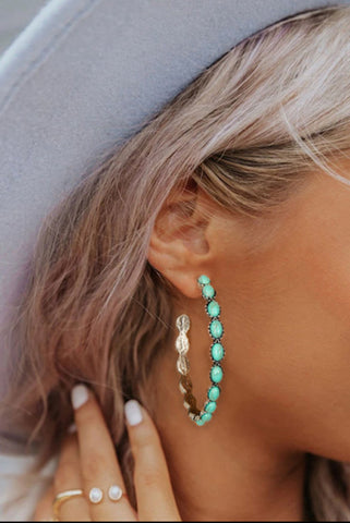 Turquoise Hoop Earrings