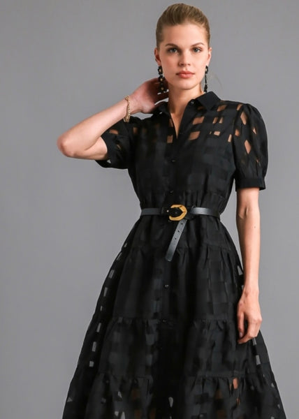 Black Windowpane Dress