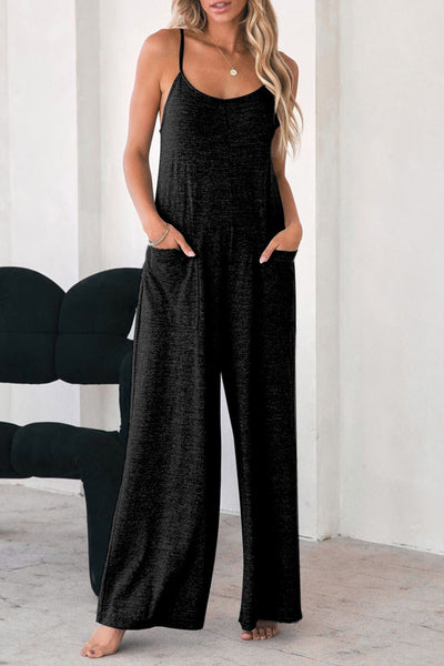 Spaghetti Strap Black Jumpsuit