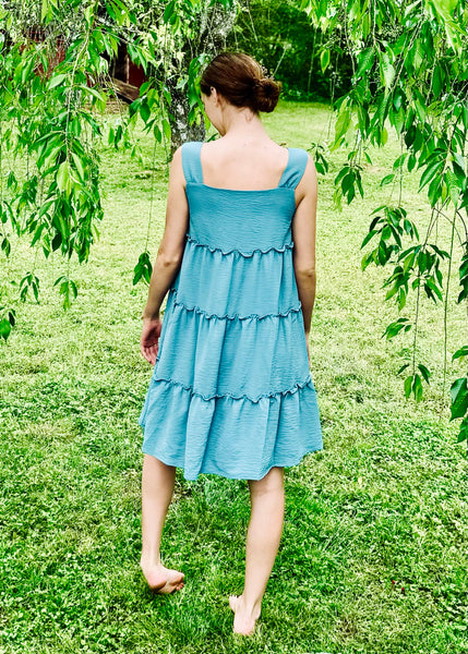 Green Tiered Flowy Dress