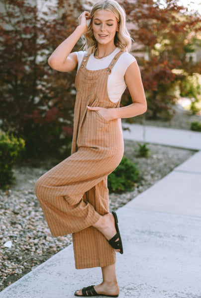 Mocha Pleated Overalls