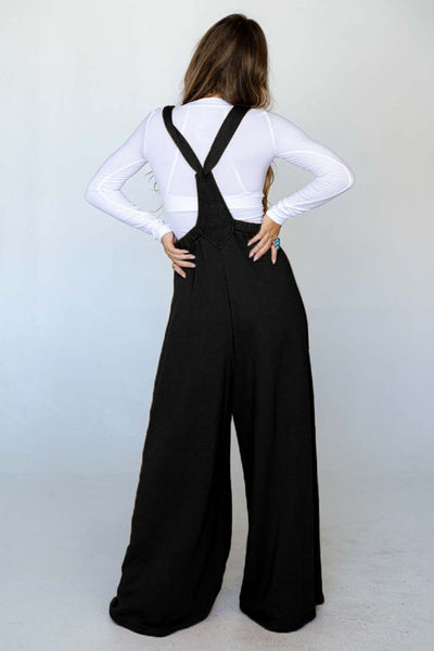 Knotted Black Wide Leg Jumpsuit