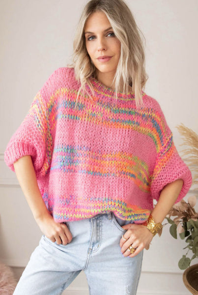 Rainbow Rose 3/4 Sweater