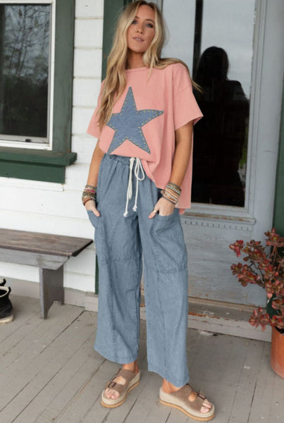 Apricot Star Studded Tee