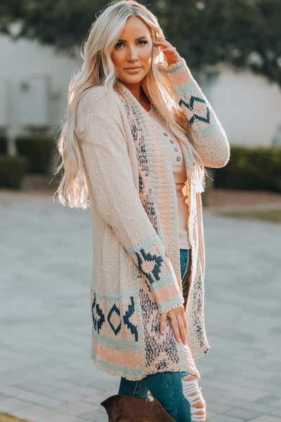 Apricot Aztec Cardigan