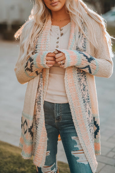 Apricot Aztec Cardigan