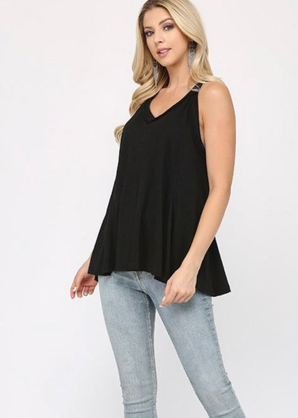 Black Trapeze Tank Top