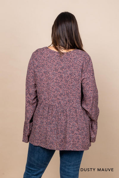 Curvy Dusty Mauve V-Neck