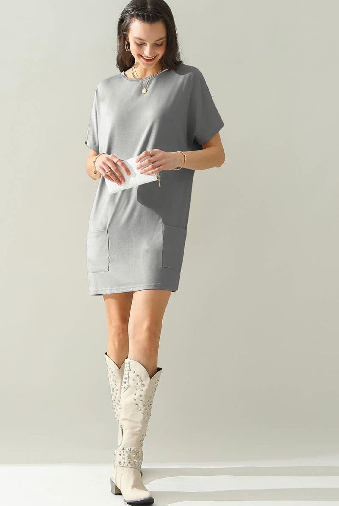 Chic Gray Tunic Top