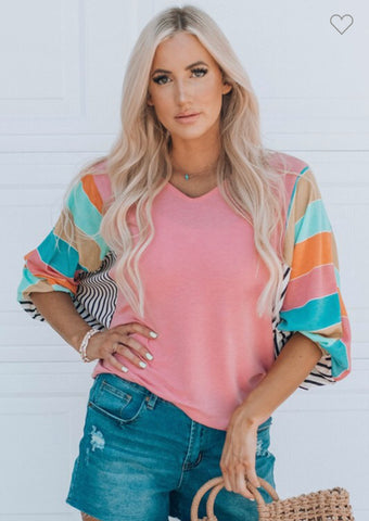 80’s Vibe Bubble Sleeve Top