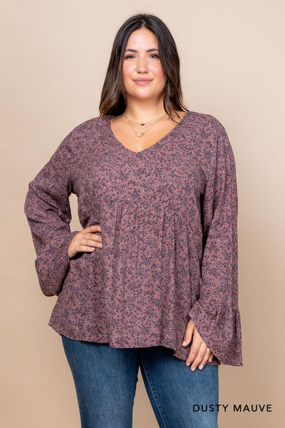 Curvy Dusty Mauve V-Neck