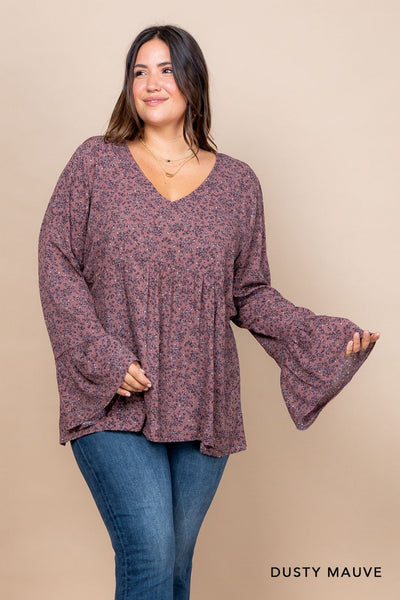 Curvy Dusty Mauve V-Neck