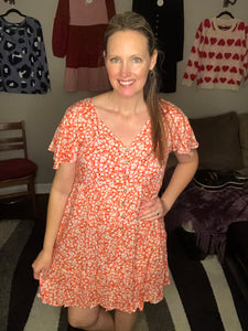 Tangerine Floral Dress