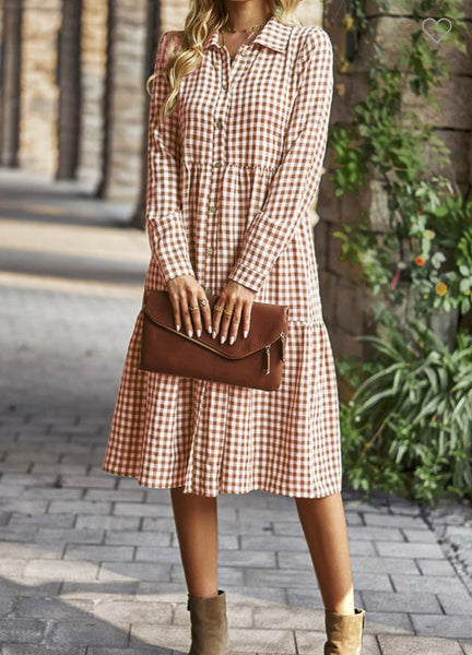 Orange Plaid Dress