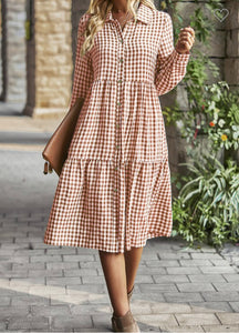 Orange Plaid Dress