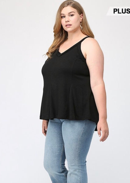 Black Trapeze Tank Top